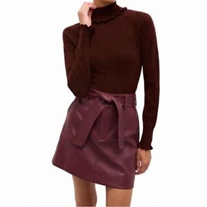NWT Marie Oliver CORGAN TURTLENECK SWEATER in Bordeaux, XS